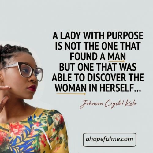 A lady with purpose